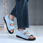 Diabetic Comfy-Pro Snow Sandal for reduction of burning and loss of sensation. 2 straps Blue