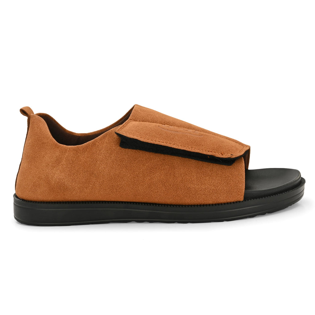 Diabetic Comfy-Pro Buddy Sandal for reduction of burning and loss of sensation. 1 Strap Brown