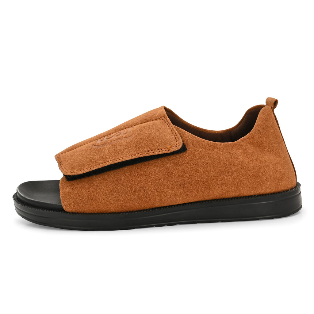 Diabetic Comfy-Pro Buddy Sandal for reduction of burning and loss of sensation. 1 Strap Brown