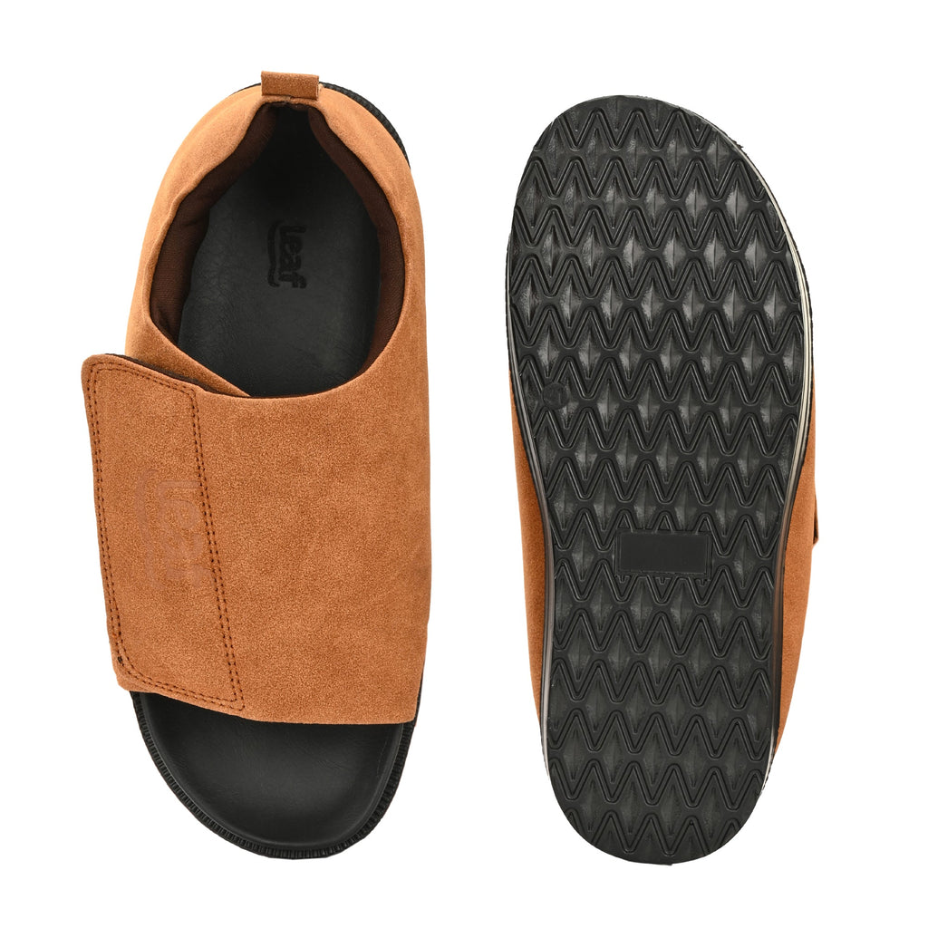 Diabetic Comfy-Pro Buddy Sandal for reduction of burning and loss of sensation. 1 Strap Brown