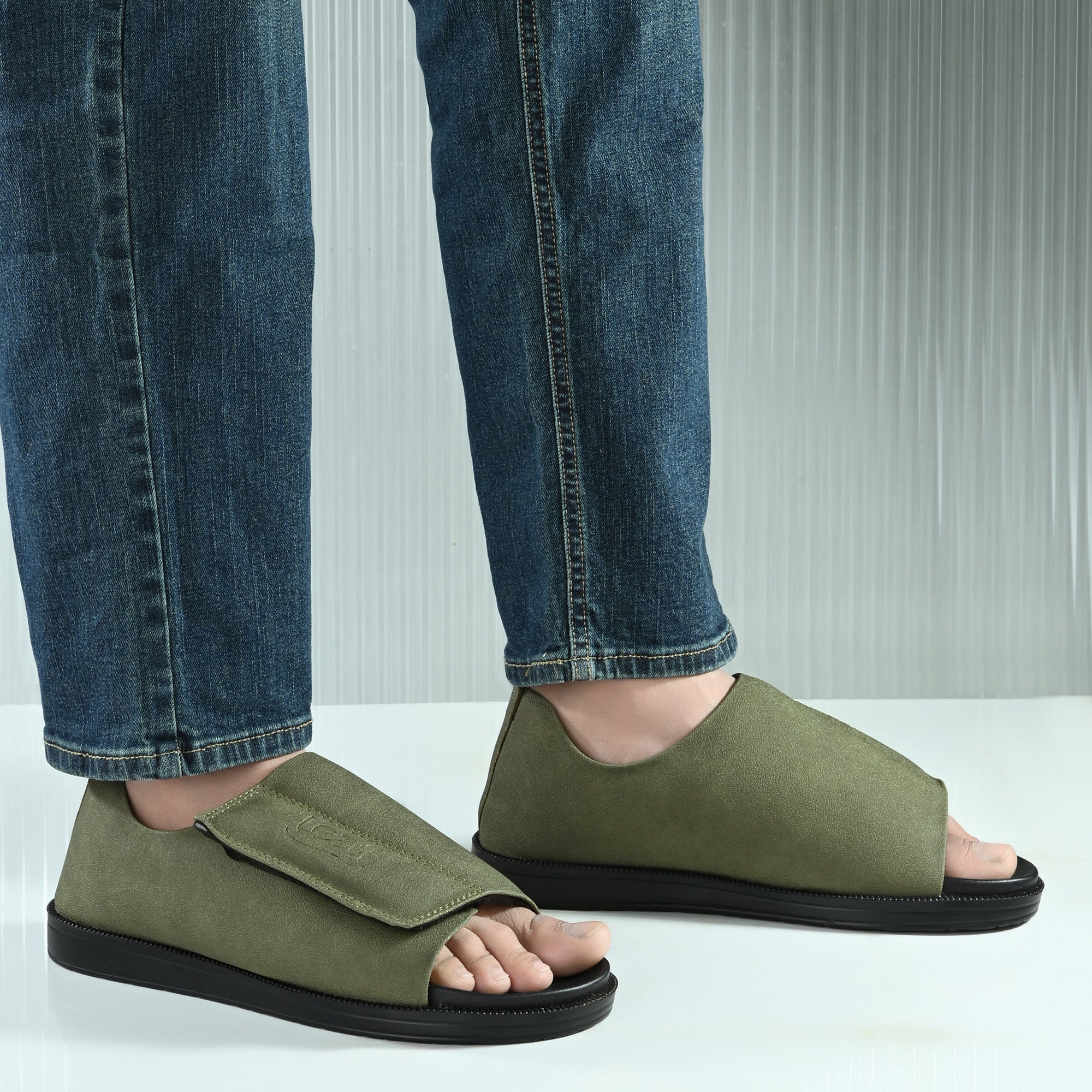 Diabetic Comfy-Pro Buddy Sandal for reduction of burning and loss of sensation. 1 Strap Olive