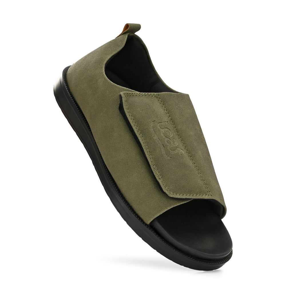 Diabetic Comfy-Pro Buddy Sandal for reduction of burning and loss of sensation. 1 Strap Olive