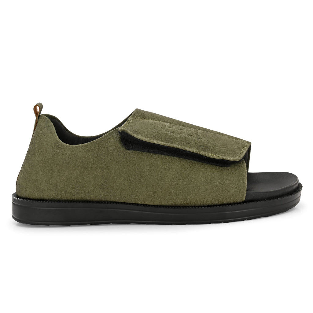 Diabetic Comfy-Pro Buddy Sandal for reduction of burning and loss of sensation. 1 Strap Olive