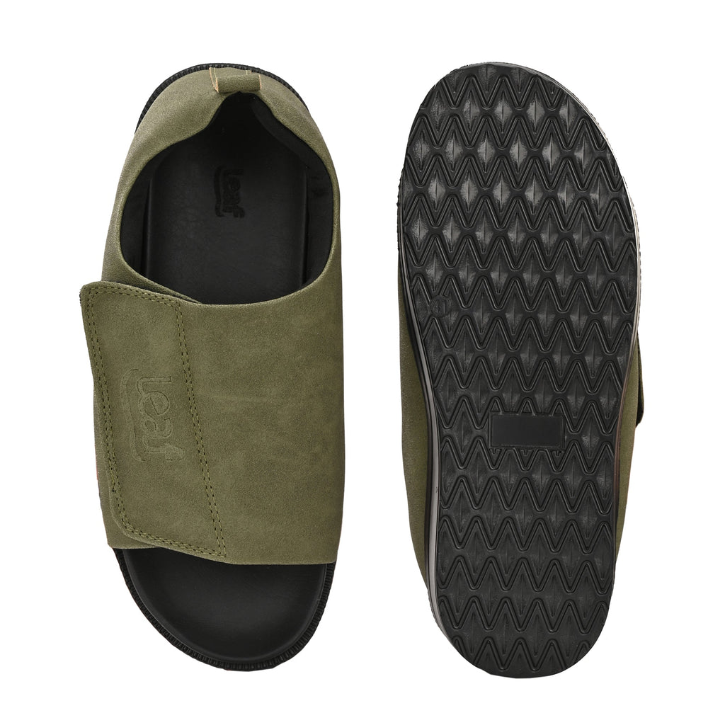 Diabetic Comfy-Pro Buddy Sandal for reduction of burning and loss of sensation. 1 Strap Olive