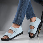 Diabetic Comfy-Pro Snow Sandal for reduction of burning and loss of sensation. 2 straps Blue