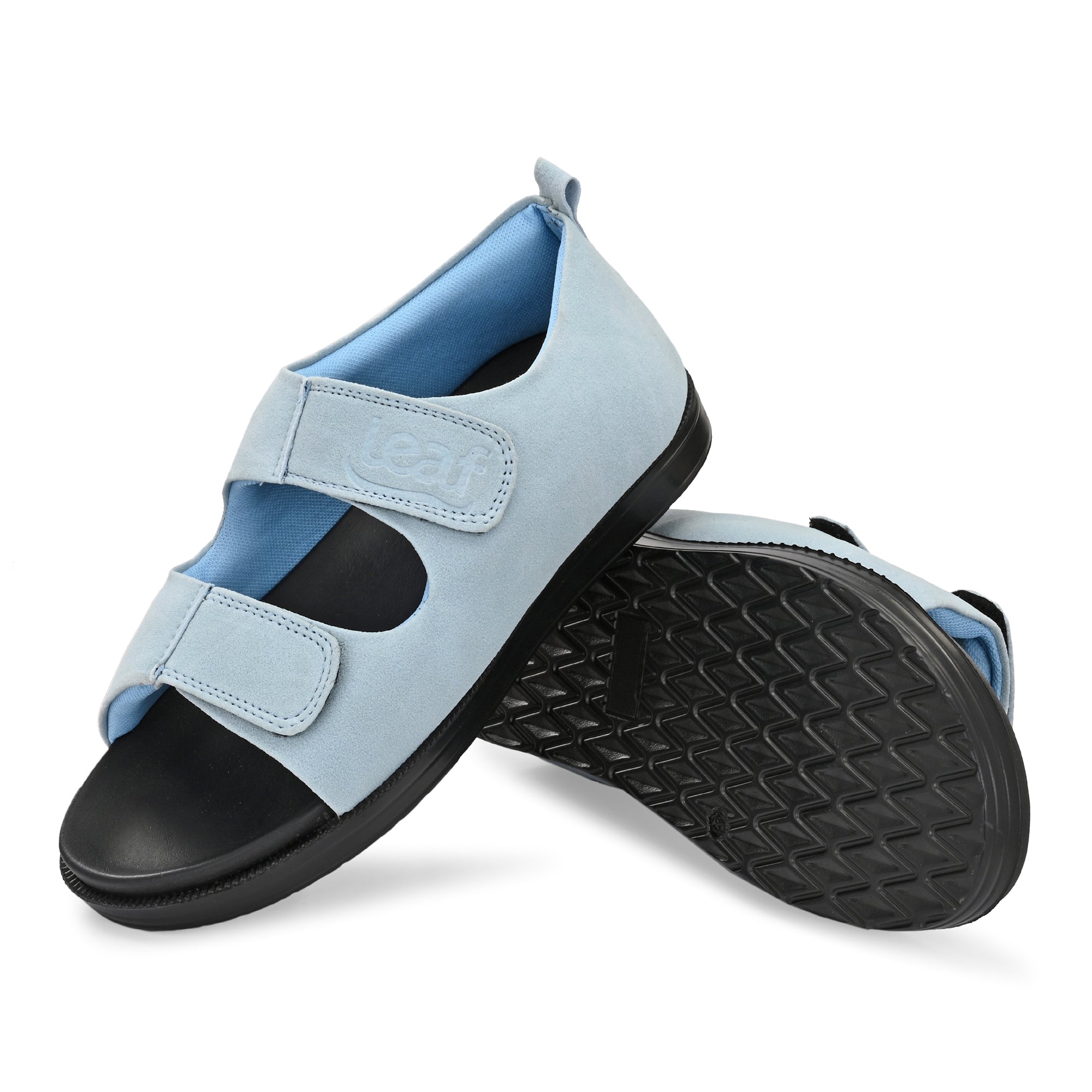 Diabetic Comfy-Pro Snow Sandal for reduction of burning and loss of sensation. 2 straps Blue
