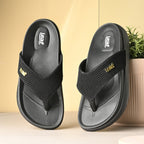 Leaf heel pain comfort slippers for women Black