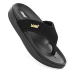 Leaf heel pain comfort slippers for women Black