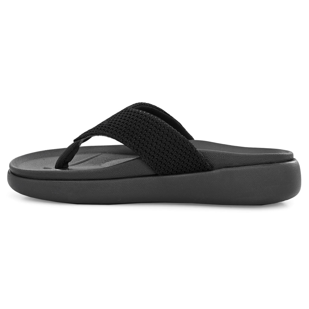 Leaf heel pain comfort slippers for women Black