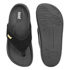 Leaf heel pain comfort slippers for women Black