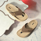 Leaf heel pain comfort slippers for women Beige