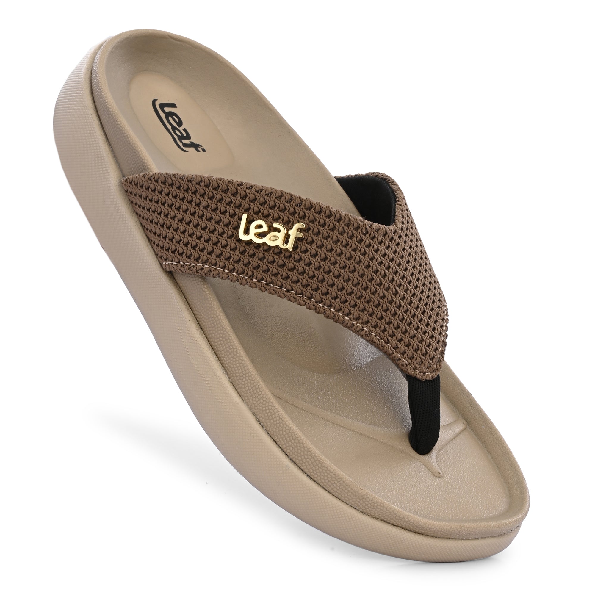 Leaf heel pain comfort slippers for women Beige